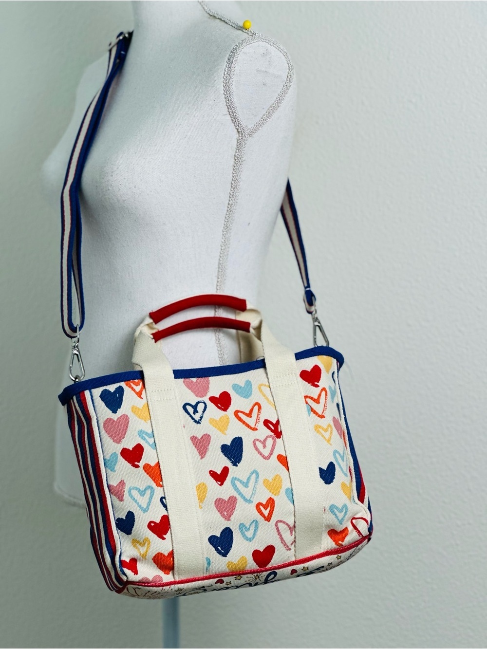 Brighton Red White and You Mini Tote Bag with Crossbody Strap - Picture 2 of 11